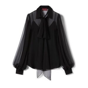GUCCI Sheer Blouse with Bow